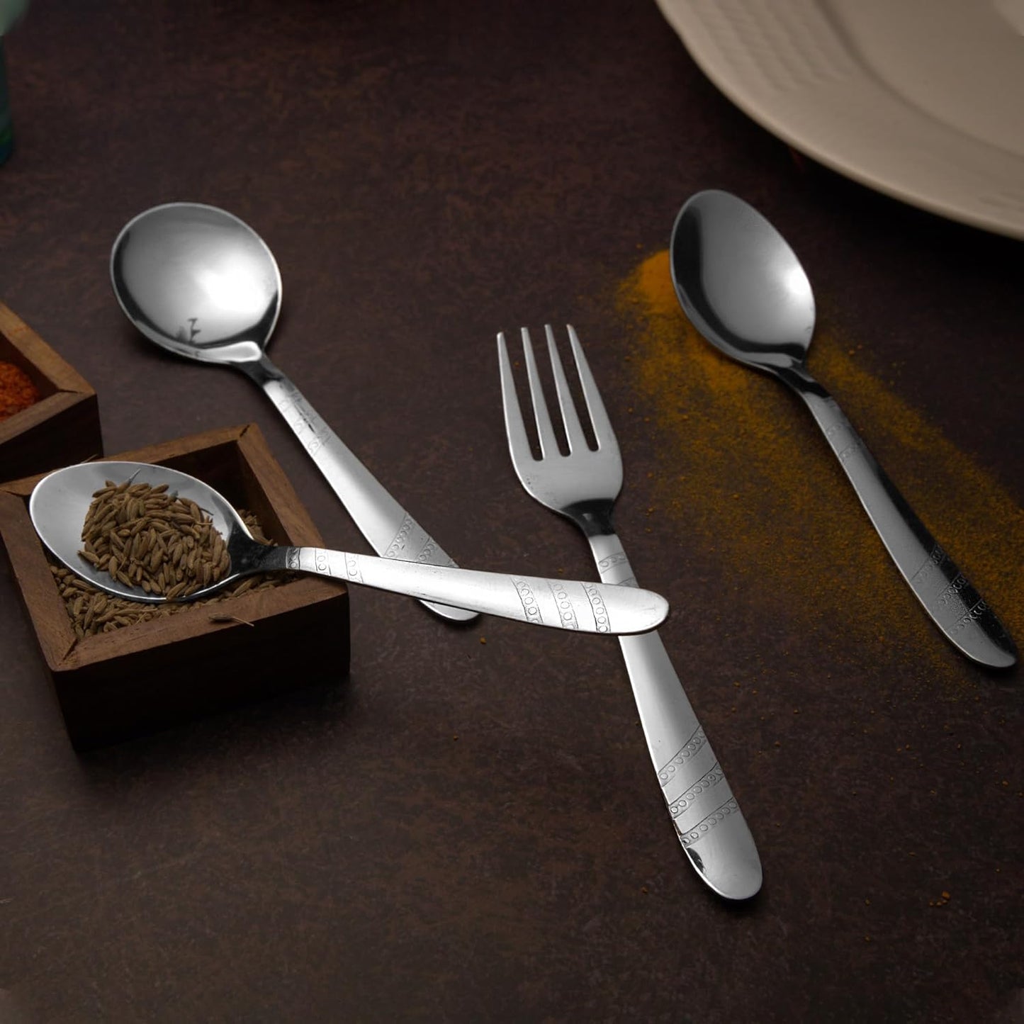 Stainless Steel Cutlery Set of 24 Mirror Polished