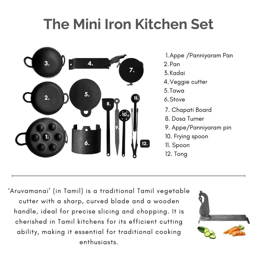 Mini Iron Kitchen Set For Kids